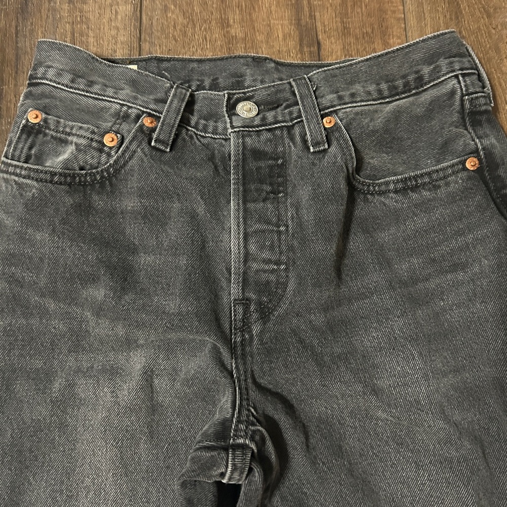 Levi’s Premium 501 Original jeans in a faded black wash. - Picture 2 of 6